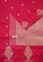 Queen's Pink - Raaga - Raw mango tussar silk with big motif border and buttas