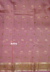 Onion Pink - Raaga - Semi Tussar Plain body with Buttas and Mayil Border
