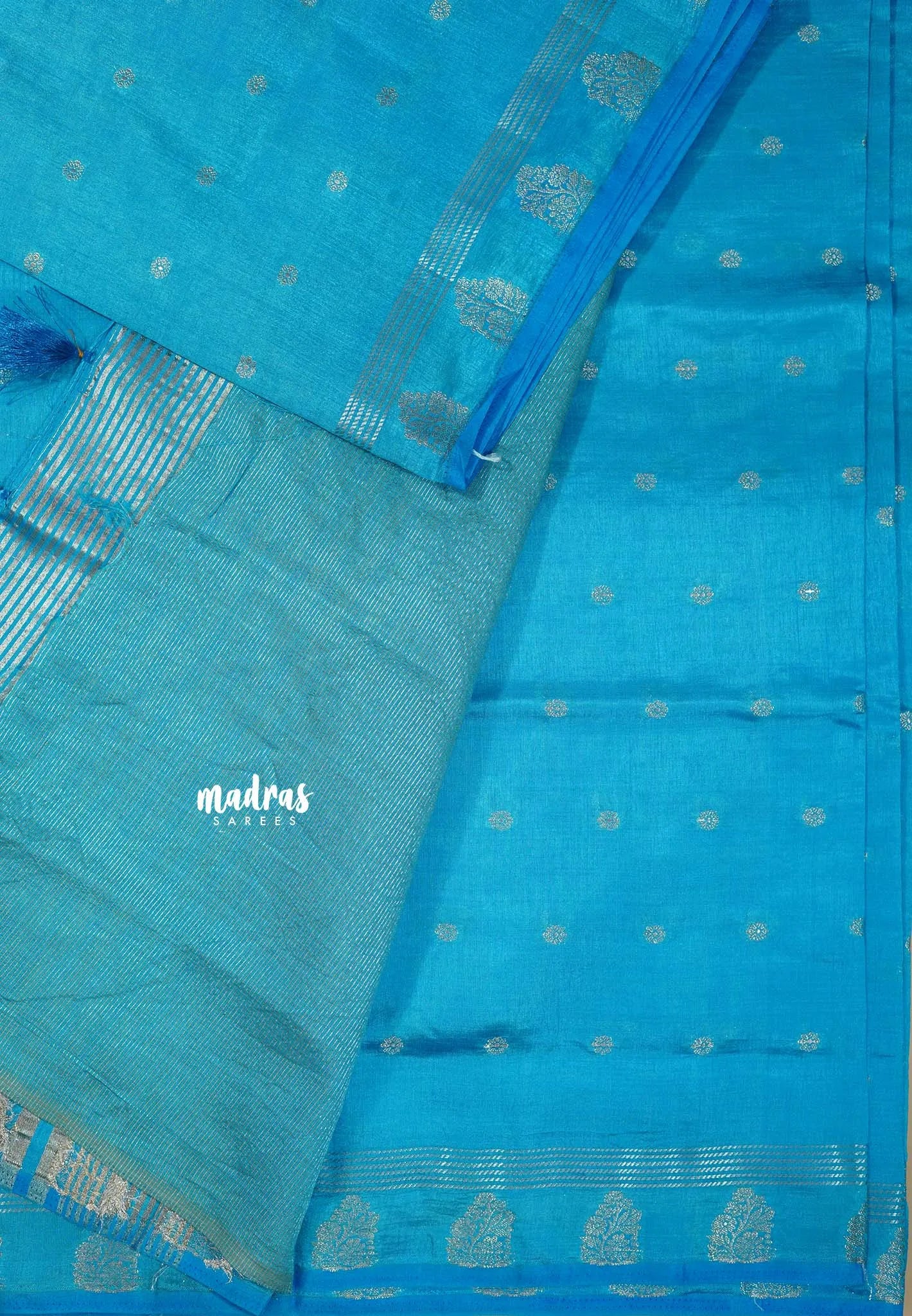 Blue Muse - Raaga - Lightweight Semi tussar saree with buttas and small border