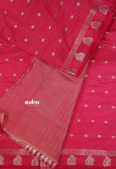 Queen's Pink - Raaga - Lightweight Semi tussar saree with buttas and small border