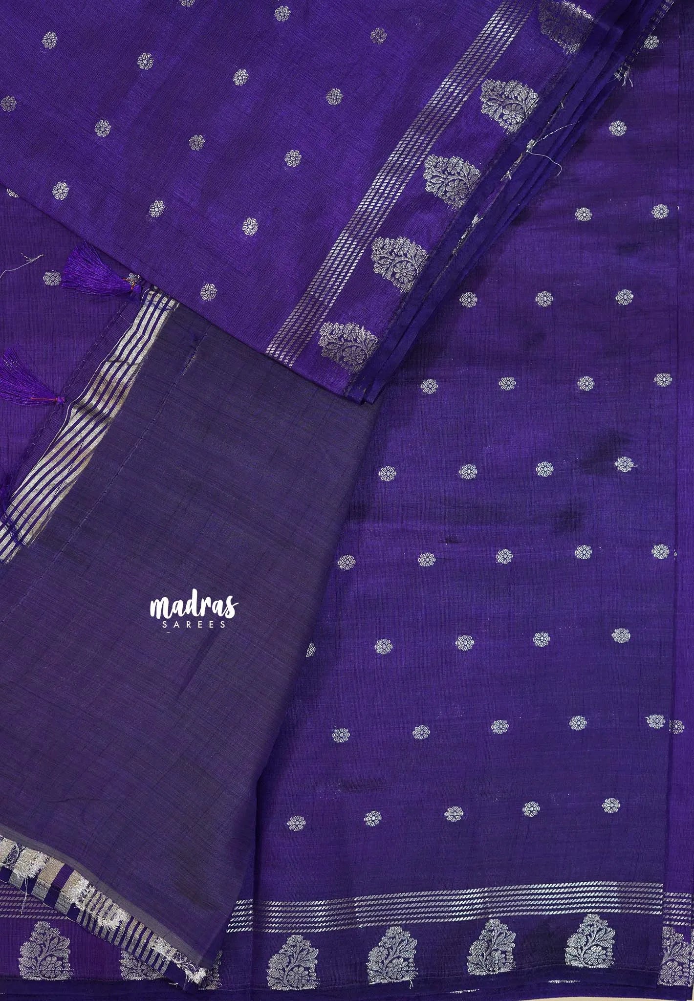Royal Purple - Raaga - Lightweight Semi tussar saree with buttas and small border