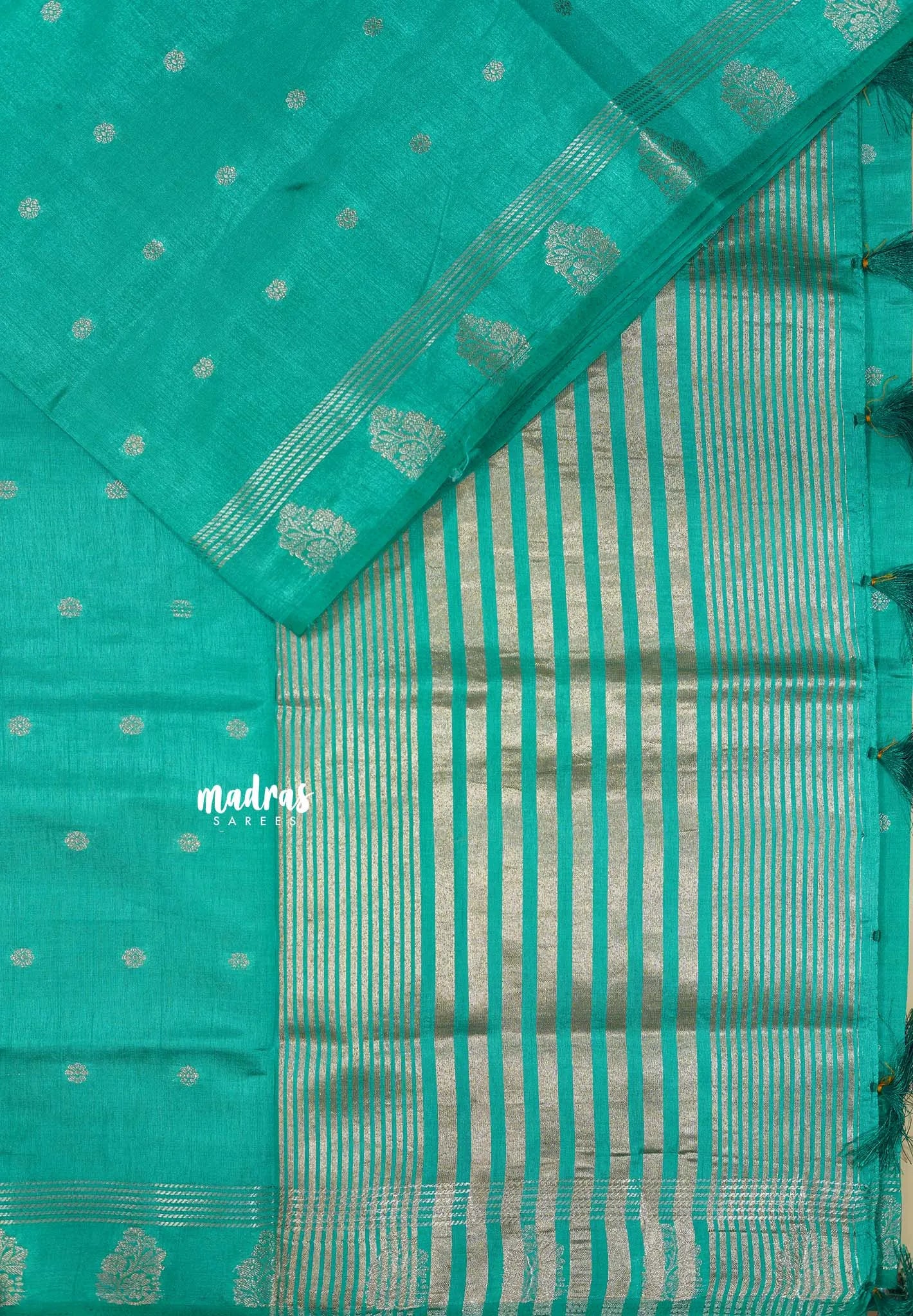 Aqua Muse - Raaga - Lightweight Semi tussar saree with buttas and small border
