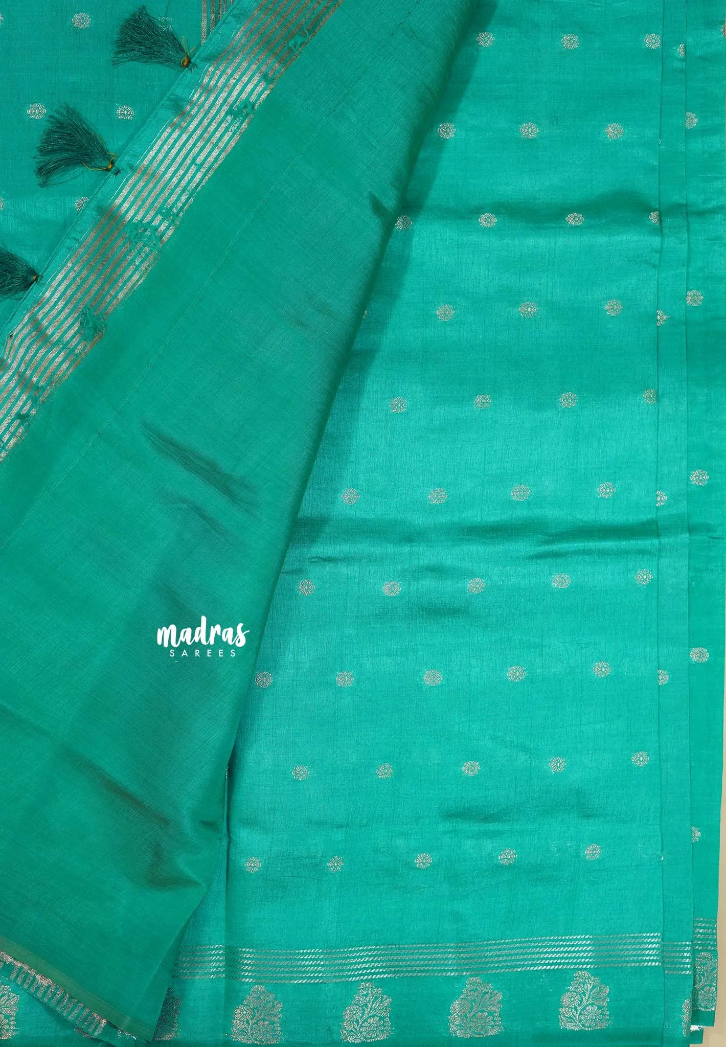 Aqua Muse - Raaga - Lightweight Semi tussar saree with buttas and small border