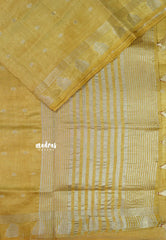 Golden beige - Raaga - Lightweight Semi tussar saree with buttas and small border
