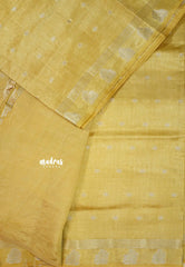 Golden beige - Raaga - Lightweight Semi tussar saree with buttas and small border