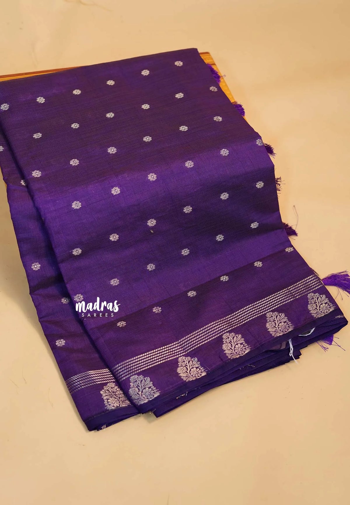 Royal Purple - Raaga - Lightweight Semi tussar saree with buttas and small border
