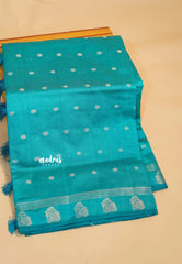 Teal Blue - Raaga - Lightweight Semi tussar saree with buttas and small border