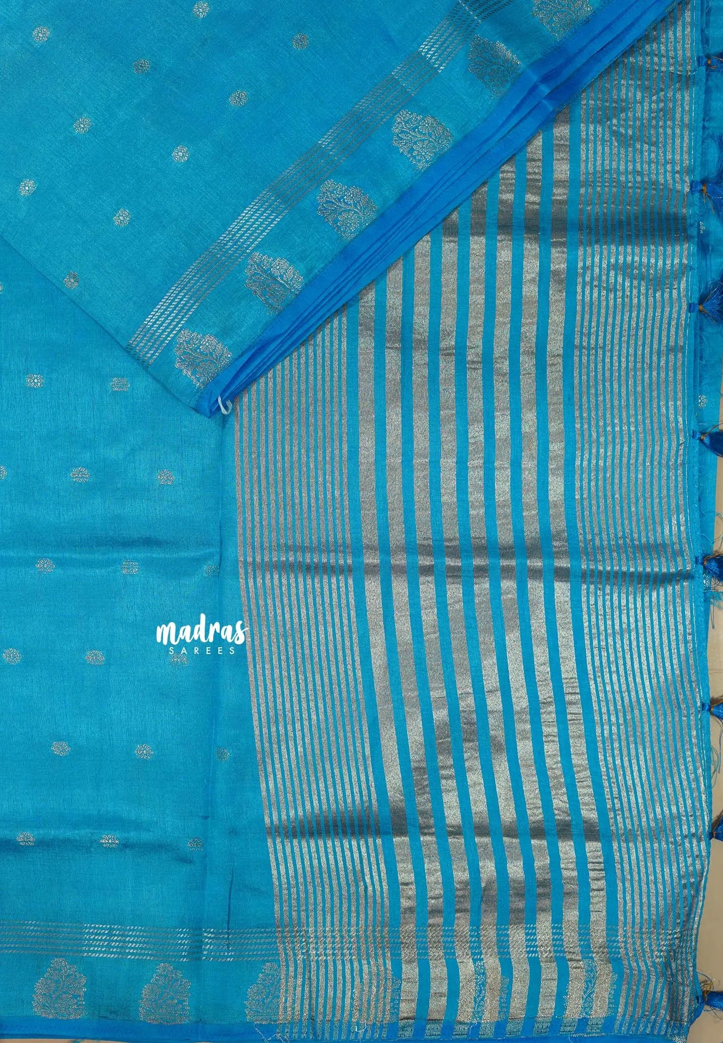 Blue Muse - Raaga - Lightweight Semi tussar saree with buttas and small border