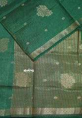 Seafoam Green - Raaga - Semi Tussar with Zari Floral Buttas and Small Border- Best for Gifting