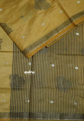 Sandal - Raaga - Semi Tussar with Thread Floral Buttas and Small Border- Best for Gifting