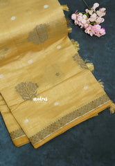 Sandal - Raaga - Semi Tussar with Thread Floral Buttas and Small Border- Best for Gifting