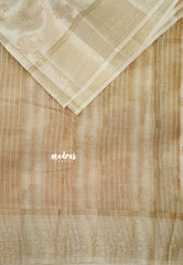 Creamy Half White  - Raaga - Semi tussar with full weaving body