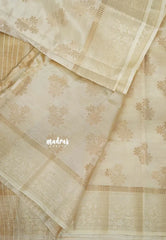 Creamy Half White  - Raaga - Semi tussar with full weaving body