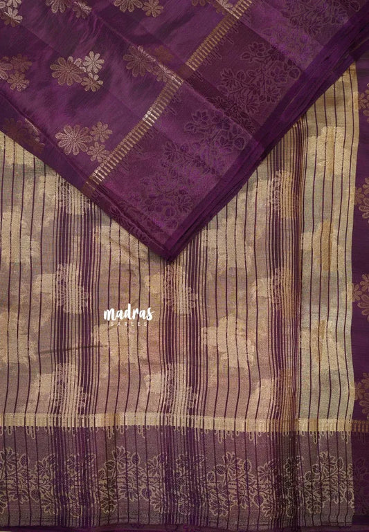 Dual Shade Purple - Raaga - Semi tussar with full weaving body