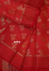 Dual Shade Red - Raaga - Semi tussar with full weaving body