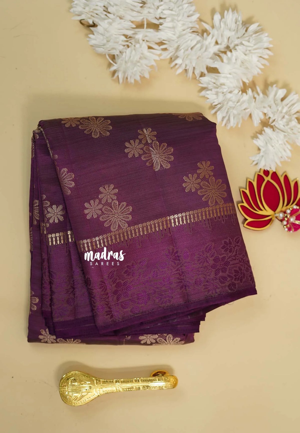 Dual Shade Purple - Raaga - Semi tussar with full weaving body