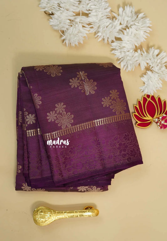 Dual Shade Purple - Raaga - Semi tussar with full weaving body