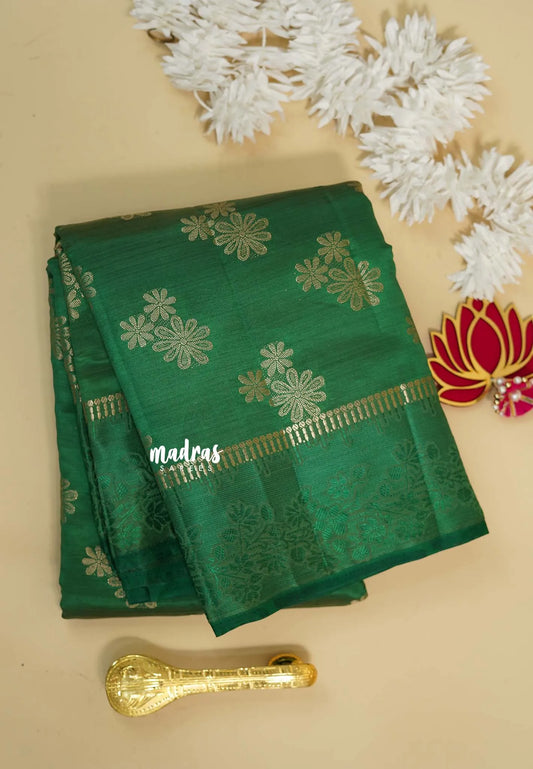 Dual Shade Green - Raaga - Semi tussar with full weaving body