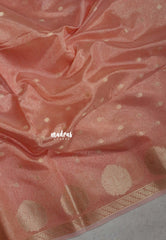 Peach Glow - Raaga - Lightweight Semi tussar with Jute Texture - Best for Small Functions