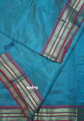 Peacock Blue - Raaga semi tussar with kanchi traditional borders