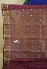 Dual Shade Wine Maroon - Raaga - Semi Tussar with Mayil and Temple Thread Border