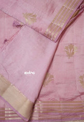 Onion Pink - Raaga - Lightweight Semi tussar saree with multilne border