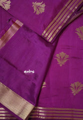 Magenta Purple - Raaga - Lightweight Semi tussar saree with multilne border