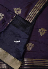 Jamun Purple - Raaga - Lightweight Semi tussar saree with multilne border