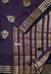 Jamun Purple - Raaga - Lightweight Semi tussar saree with multilne border