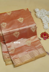 Peach - Raaga - Lightweight Semi tussar saree with multilne border