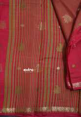 Queen's Pink - Raaga - Semi Tussar and Tiny Border with Floral and Buttas - Best for Gifting