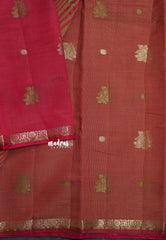 Queen's Pink - Raaga - Semi Tussar and Tiny Border with Floral and Buttas - Best for Gifting