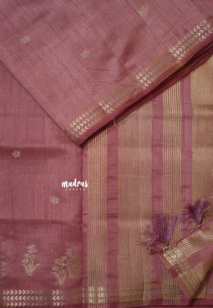 Rosewood - Raaga - Lightweight Semi tussar saree with small floral border with buttas