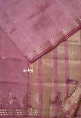 Onion Pink - Raaga - Lightweight Semi tussar saree with small floral border with buttas