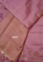 Onion Pink - Raaga - Lightweight Semi tussar saree with small floral border with buttas