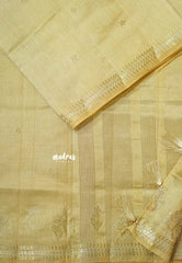 Sandal - Raaga - Lightweight Semi tussar saree with small floral border with buttas