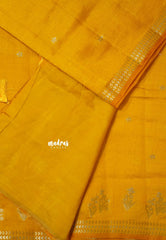 Mango Yellow - Raaga - Lightweight Semi tussar saree with small floral border with buttas