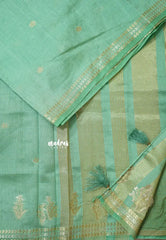 Pista Green - Raaga - Lightweight Semi tussar saree with small floral border with buttas