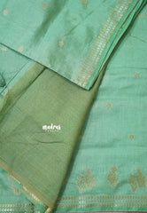 Pista Green - Raaga - Lightweight Semi tussar saree with small floral border with buttas