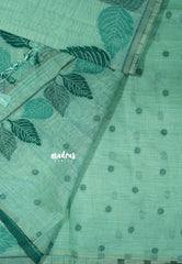 Sea Green - Raaga - Lightweight Semi tussar thread weaving leaf border