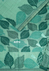 Sea Green - Raaga - Lightweight Semi tussar thread weaving leaf border