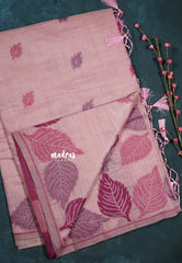 Onion Pink - Raaga - Lightweight Semi tussar thread weaving leaf border