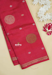 Queen's Pink - Raaga - Semi Tussar Saree Thread Weaving  Buttas with Tiny Border