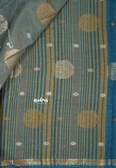 Peacock Blue - Raaga - Semi Tussar Saree Thread Weaving  Buttas with Tiny Border