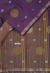 Royal Purple - Raaga - Semi Tussar Saree Thread Weaving  Buttas with Tiny Border