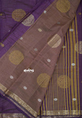Royal Purple - Raaga - Semi Tussar Saree Thread Weaving  Buttas with Tiny Border