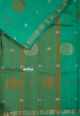Aqua Green  - Raaga - Semi Tussar Saree Thread Weaving  Buttas with Tiny Border