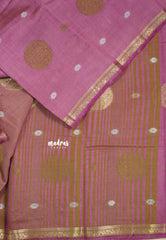 Onion Pink - Raaga - Semi Tussar Saree Thread Weaving  Buttas with Tiny Border
