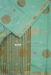 Pastel Green - Raaga - Semi Tussar Saree Thread Weaving  Buttas with Tiny Border