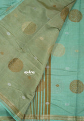 Pastel Green - Raaga - Semi Tussar Saree Thread Weaving  Buttas with Tiny Border